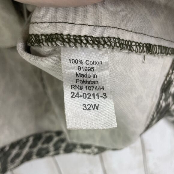 Jessica London Denim Jacket Women’s Sz 32W  Olive Green Cream Print - NEW - Picture 6 of 11
